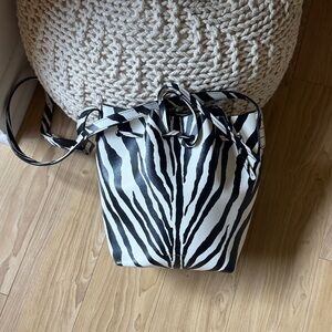 Mansur Gavriel Zebra Print Crossbody Bucket Bag - NWOT